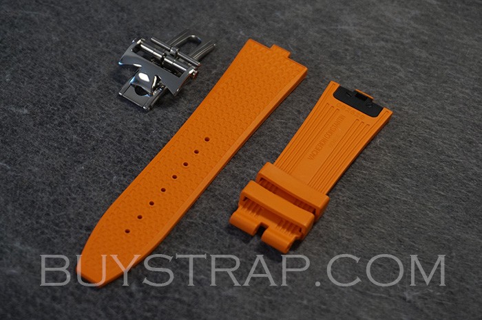 24mm Quality Replacement Orange Rubber Strap With Quick Release Titanium Connector For Vacheron Constantin Overseas 4500V 5500V Watch