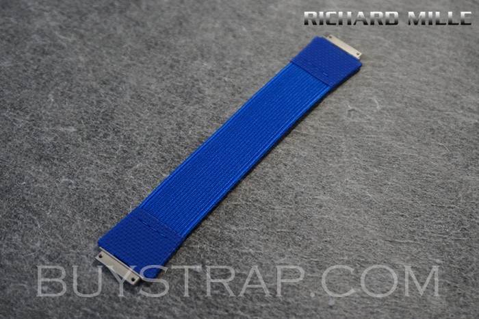 Quality Blue Elastic Strap With Titanium Metal Connector For Richard Mille RM67-02 