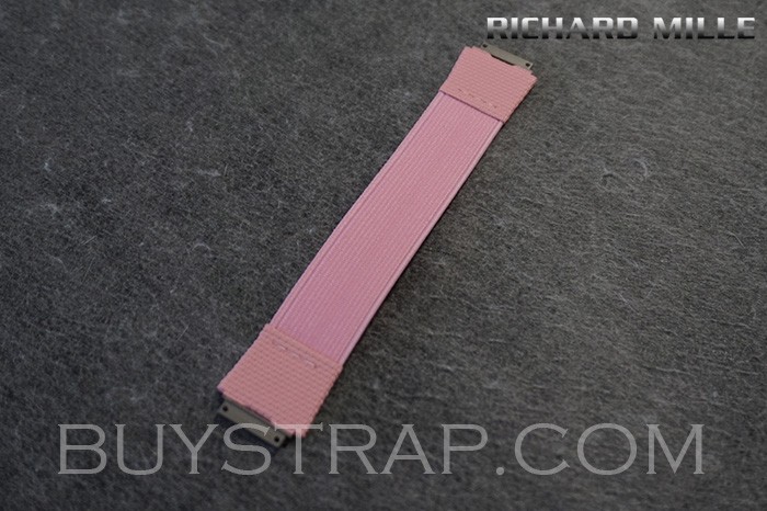 Quality Pink Elastic Strap With Titanium Metal Connector For Richard Mille RM67-02 