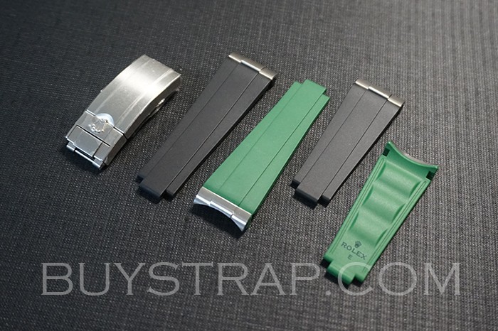 2025 Endlink Integrated Version Black and Green Vulcanizate Rubber Watch Band Strap For Rolex 40mm Submariner