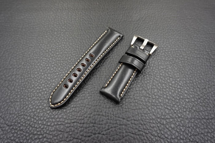 Panerai 44mm Watch Case Tang Buckle Strap Calf Monte Black Beige 24.0/22.0 MM Standard