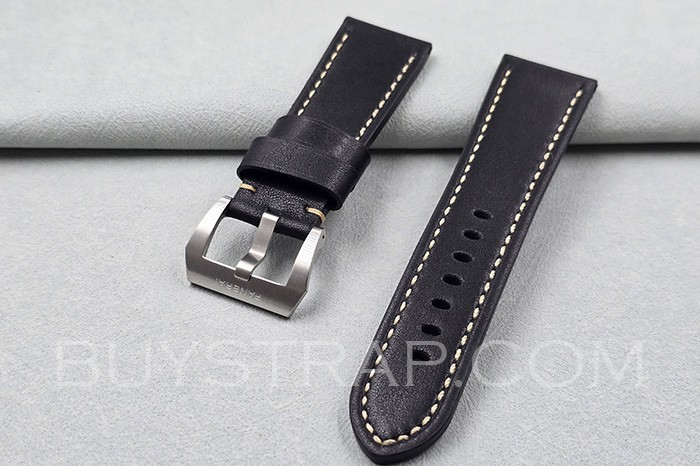 Panerai 44/47mm Watch Case Tang Buckle Strap Calf Monte Black 24.0/26.0 MM Standard